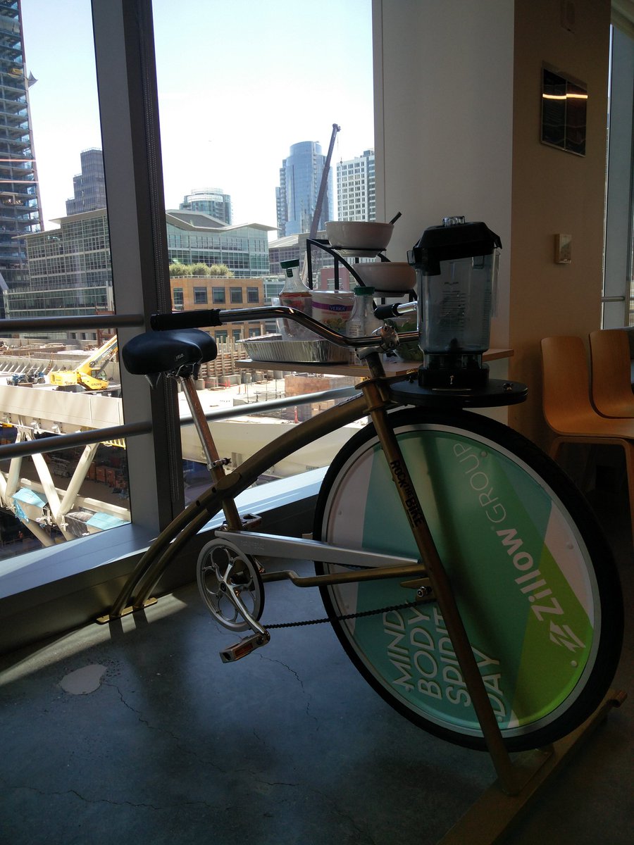 Just survived <a href="/soulcycle/">SoulCycle</a> and now making a smoothie with human power. #MindBodySpiritDay #TruliaFan  #LoveMyJob