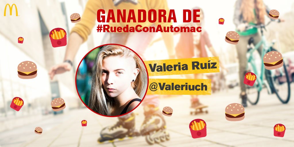 McDonaldsCol's tweet photo. 🎉 Felicitamos a @Valeriuch, ganadora de #RuedaConAutomac 🎉 Ahora podrás disfrutar un año de McCombos Clásicos gratis https://t.co/zhmgNpiO09