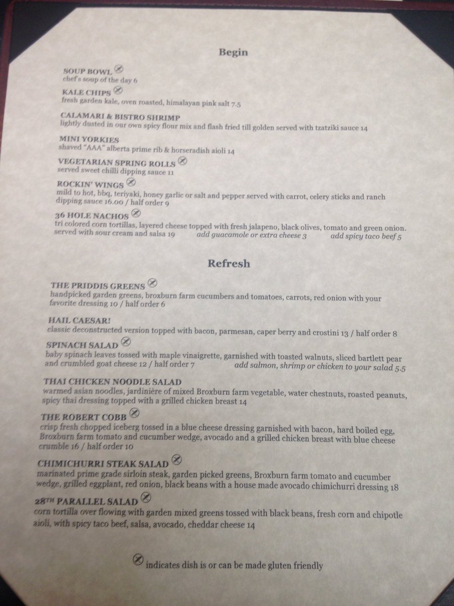 PriddisGreens's tweet photo. The Priddis dining room staff are VERY excited to release their new look menu... today! #YYCFood #CalgaryDining https://t.co/OkYFP9erUO