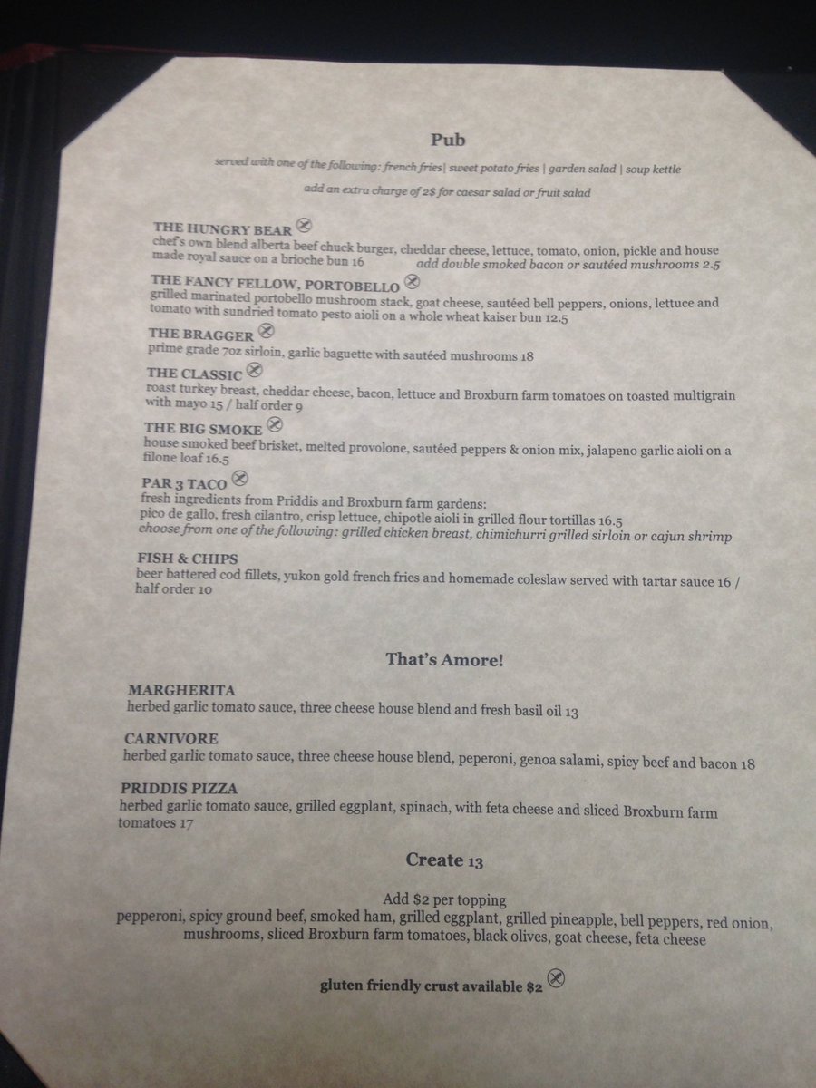 PriddisGreens's tweet photo. The Priddis dining room staff are VERY excited to release their new look menu... today! #YYCFood #CalgaryDining https://t.co/OkYFP9erUO