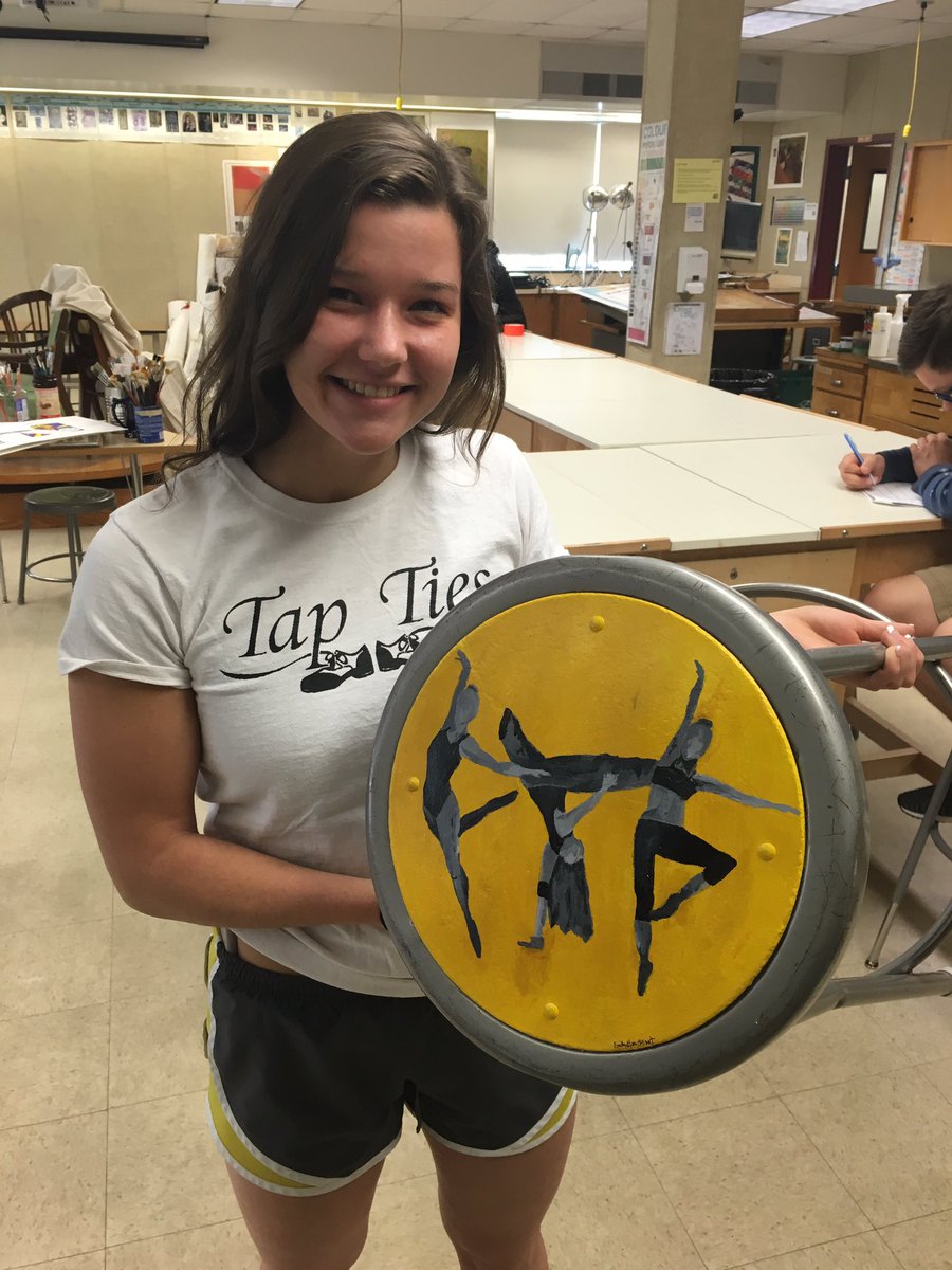LanaArlene's tweet photo. Seniors embellish art room furniture for their last art project at NAHS! #CongratulationsClassOf2016 #ArtRoomDecor https://t.co/QuM4uqOk73