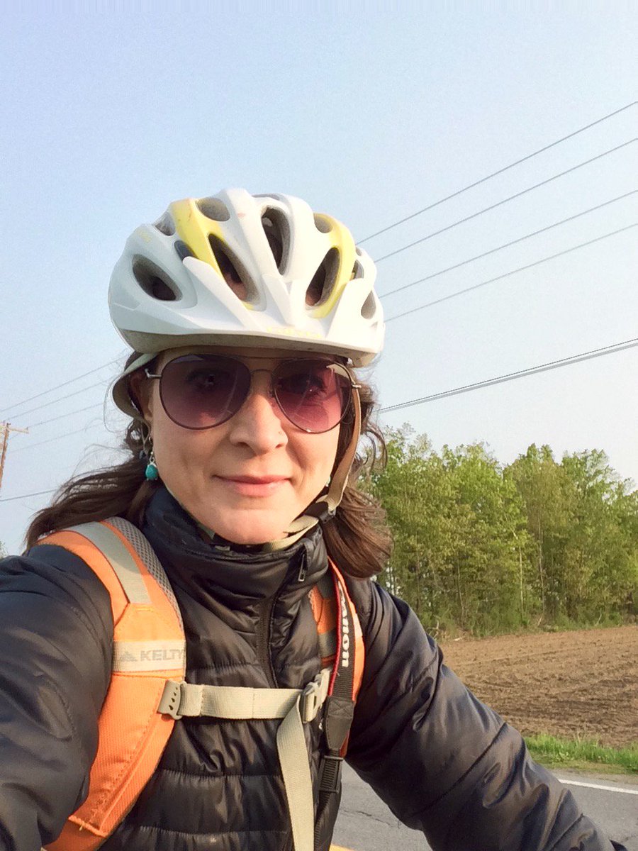 NYSDEC's tweet photo. Jessica from the DEC Watertown office biked 12 miles to work. #GYCD2016 #BiketoWorkDay2016 https://t.co/qkNifiXlLB