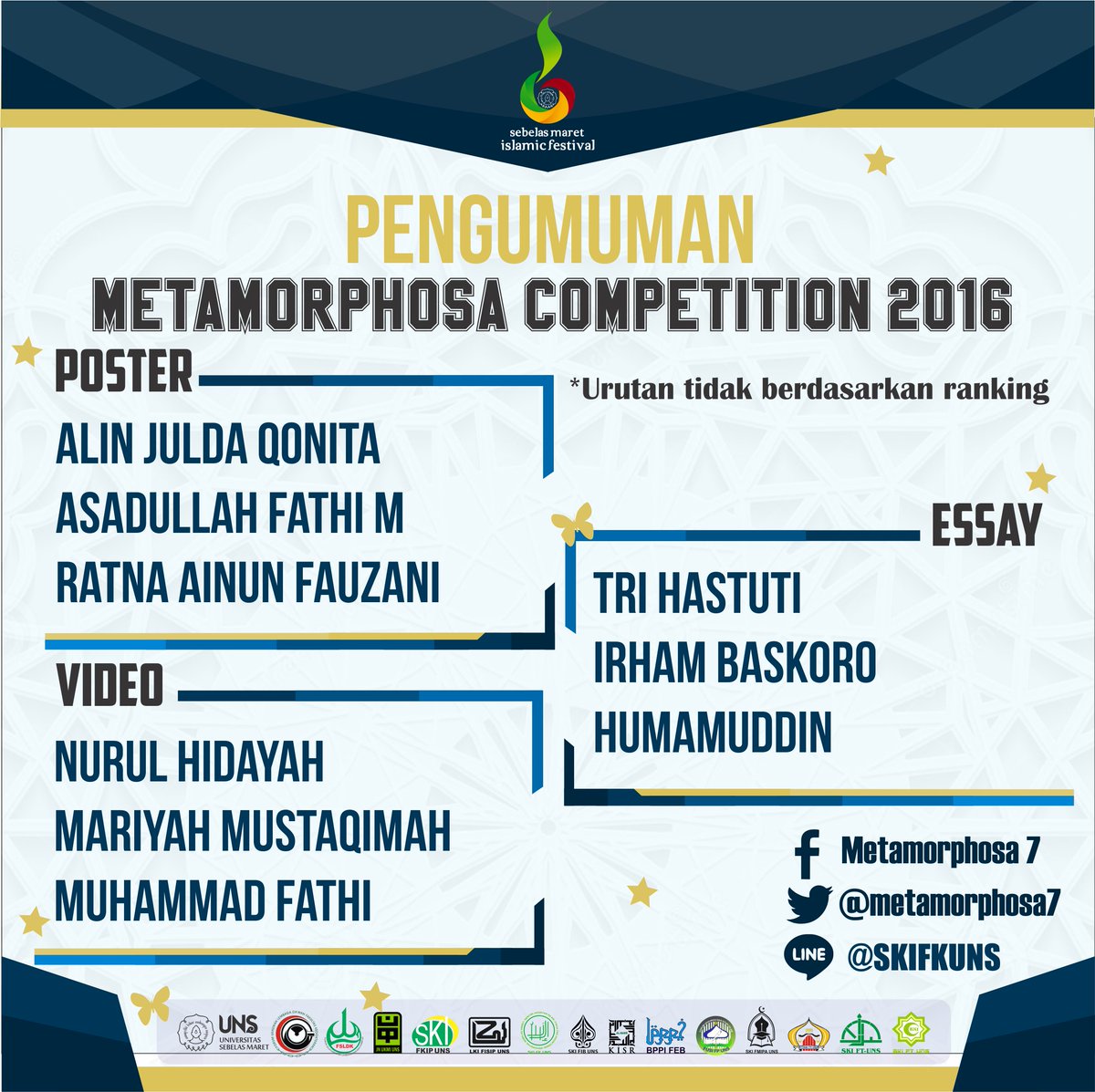 [Pengumuman MetCom2016] Barakallah Finalis 3 Besar Metamorphosa Competition 2016  #AkuMauBerMetamorphosa #SIFT1437