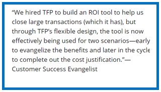 ROI4Sales's tweet image. RT @TFPcorp: Demonstrating ROI to Win Deals: #ROITool #Sales buff.ly/1TL2c7f