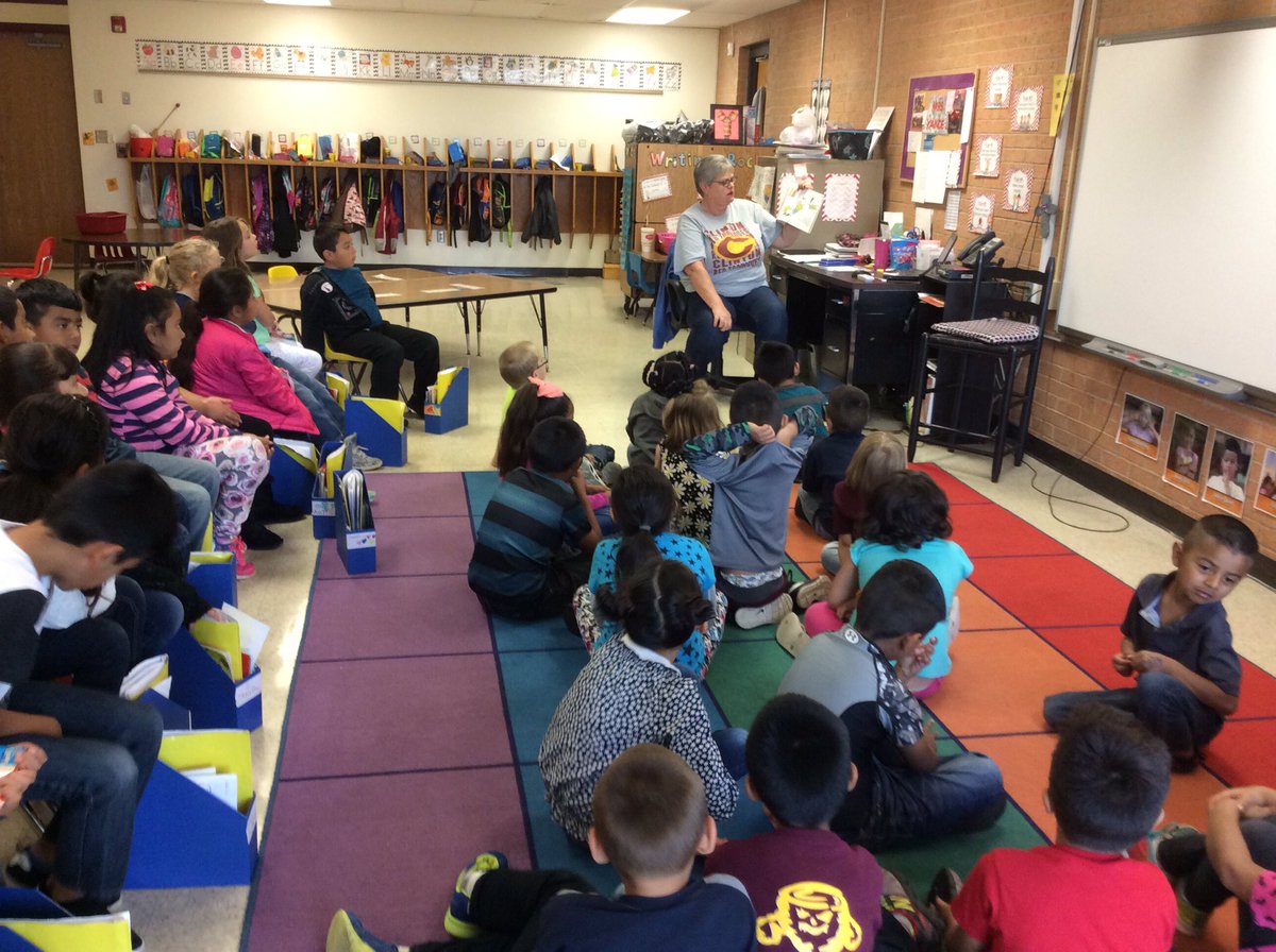 1st_walker's tweet photo. Our last guest reader for the year is our one and only Mrs. Chapman. Great year of book buddies! #cpsreds #nes123 https://t.co/oOpD8inYQ7