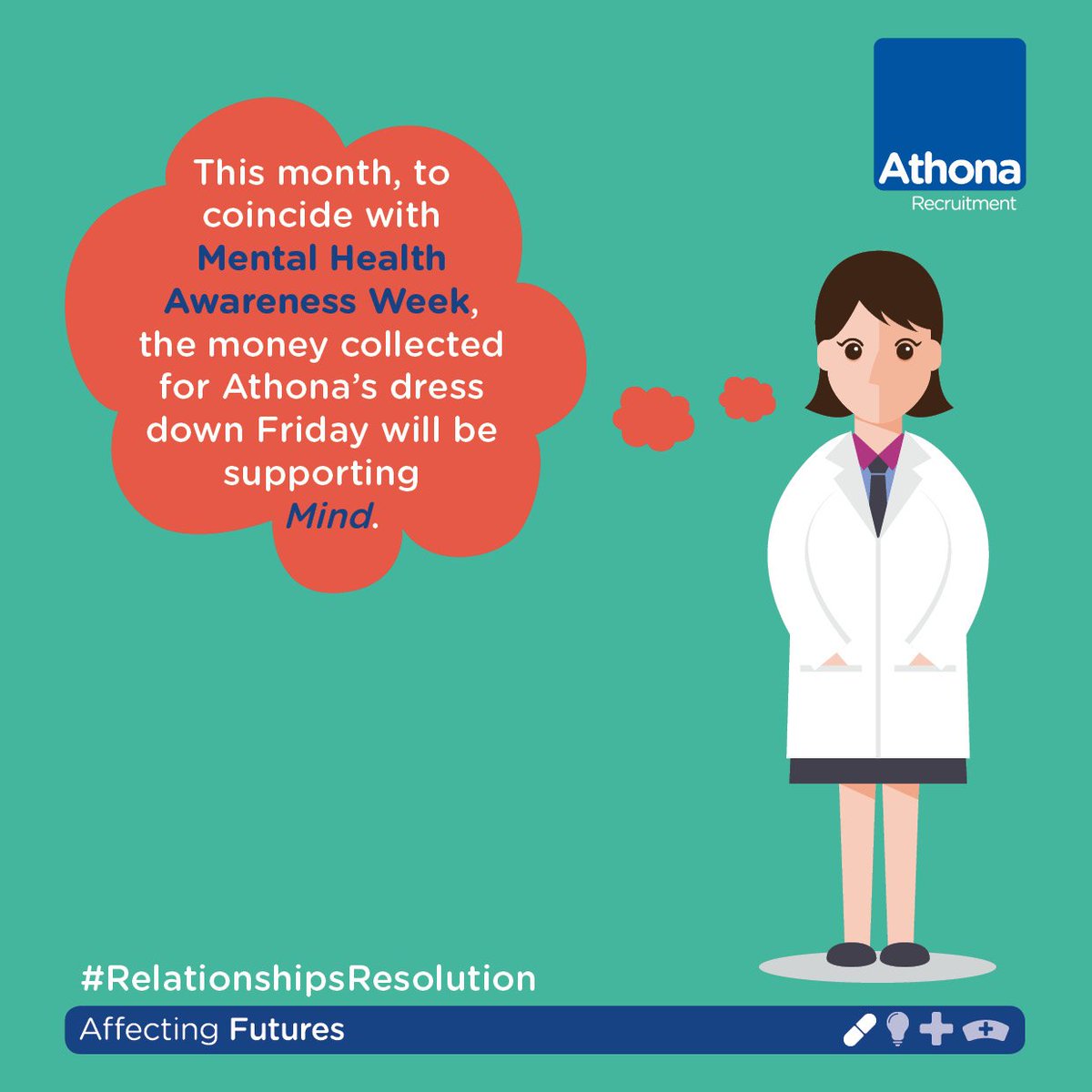 AthonaCareers's tweet photo. To support #MHAW16 we've decided to donate this month's dress down money to @MindCharity

#RelationshipsResolution https://t.co/LvxRHJE6aV