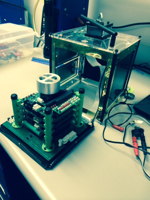 JeffGorell's tweet photo. #FBF Two years ago this week, built a simple #CubeSat in the lab at U.S. Air Force Academy, Colorado. #Sputnick2.0 https://t.co/yNlu34uu1R