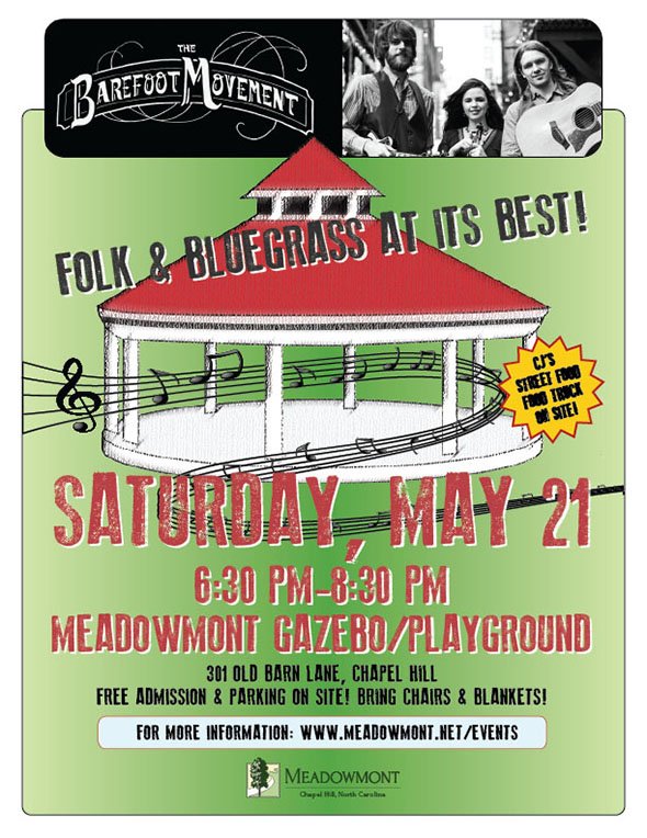 MEADOWMONT (@meadowmontch) on Twitter photo FREE bluegrass concert TOMORROW <a href="/6/">Adrián Lamo</a>:30pm with <a href="/barefootmovemnt/">TheBarefootMovement</a> & @cjstreetfood! meadowmont.net/events/ #BringTheKids FREE bluegrass concert TOMORROW <a href="/6/">Adrián Lamo</a>:30pm with <a href="/barefootmovemnt/">TheBarefootMovement</a> & @cjstreetfood! meadowmont.net/events/ #BringTheKids