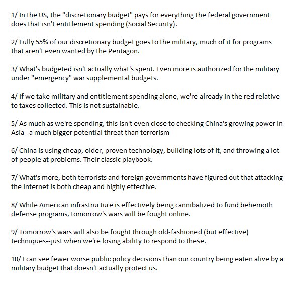TIFFProphet's tweet photo. The US is being eaten alive by runaway military spending. This is actually making us less secure: https://t.co/payXPlugAU