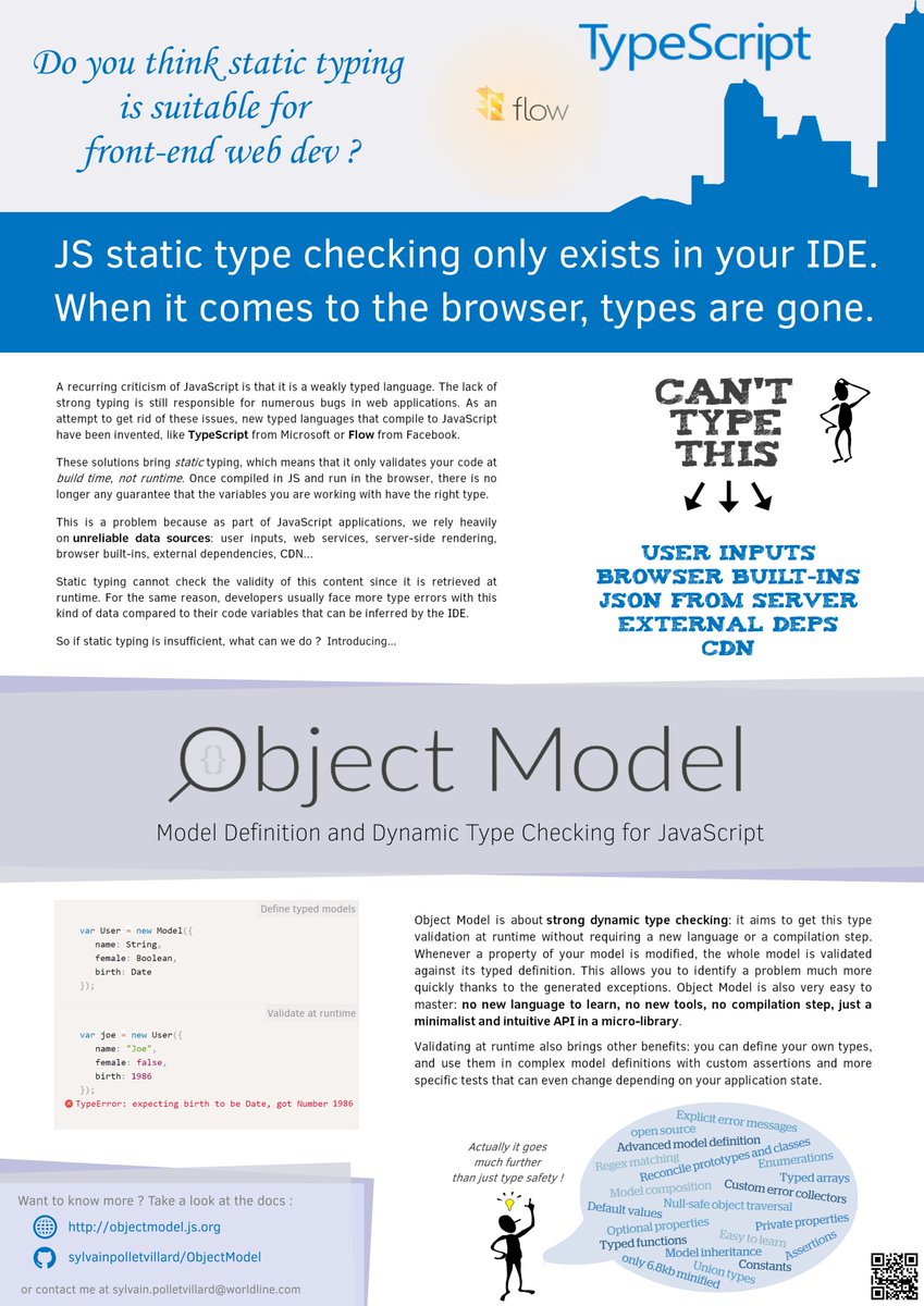 SylvainPV's tweet image. Do you think static typing is suitable for front end web dev ? Presenting #ObjectModel for next Techforum @Worldline