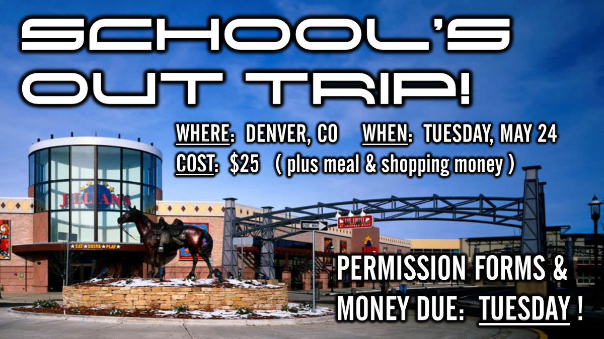 LEVELStuMin's tweet photo. School's Out Trip - Tuesday, May 24
Only Gonna Cost You $25!
Bout To Get After It In Denver!
#SchoolsOutTrip2016 https://t.co/FAvg4gzcOe