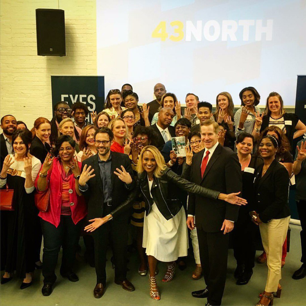 JParkerPR's tweet photo. Think Big with 43North@forty3north guest Lauren Maillian-wonderful presenter! Posing with Buffalo  entrepreneurs. https://t.co/7ocVqN6lrn