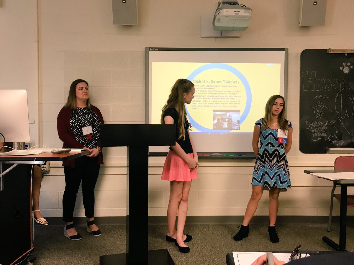 Woodmont Ss sharing their story about how they led a school bathroom makeover. Cool idea! #NJCharacterEdchat