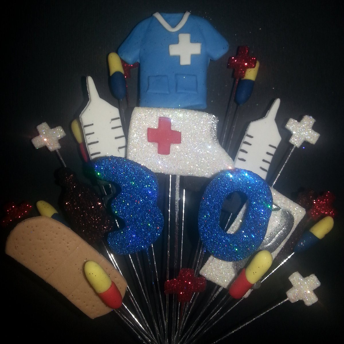 Nurse birthday cake topper 
All ages available from thecaketoppershop.net 
# nurse #doctor #medical