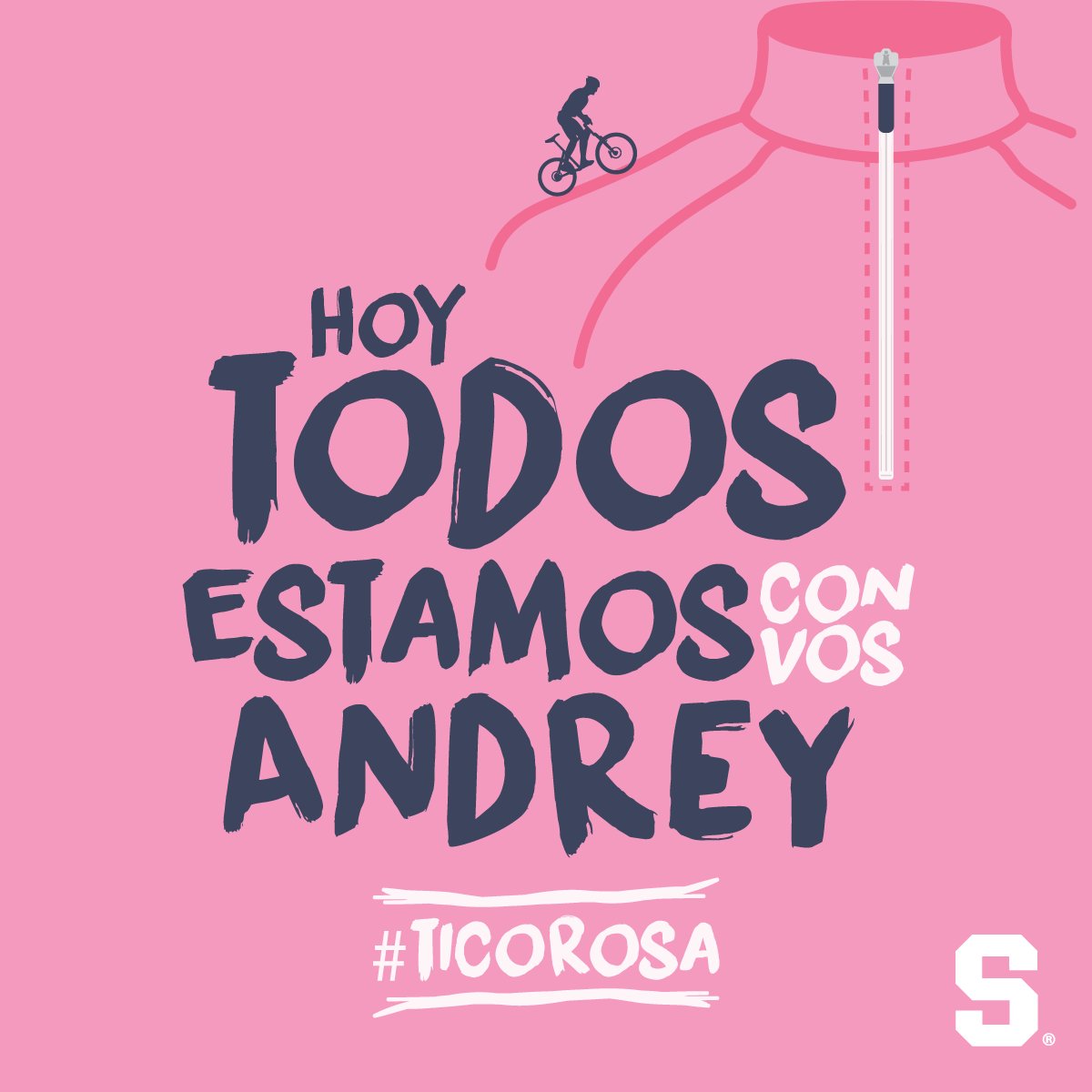 ¡Hoy la bandera de todos los ticos es de color rosa! <a href="/Andrey_Amador/">Andrey Amador</a> #GraciasAndrey #TicoRosa 👏 🚲 💪