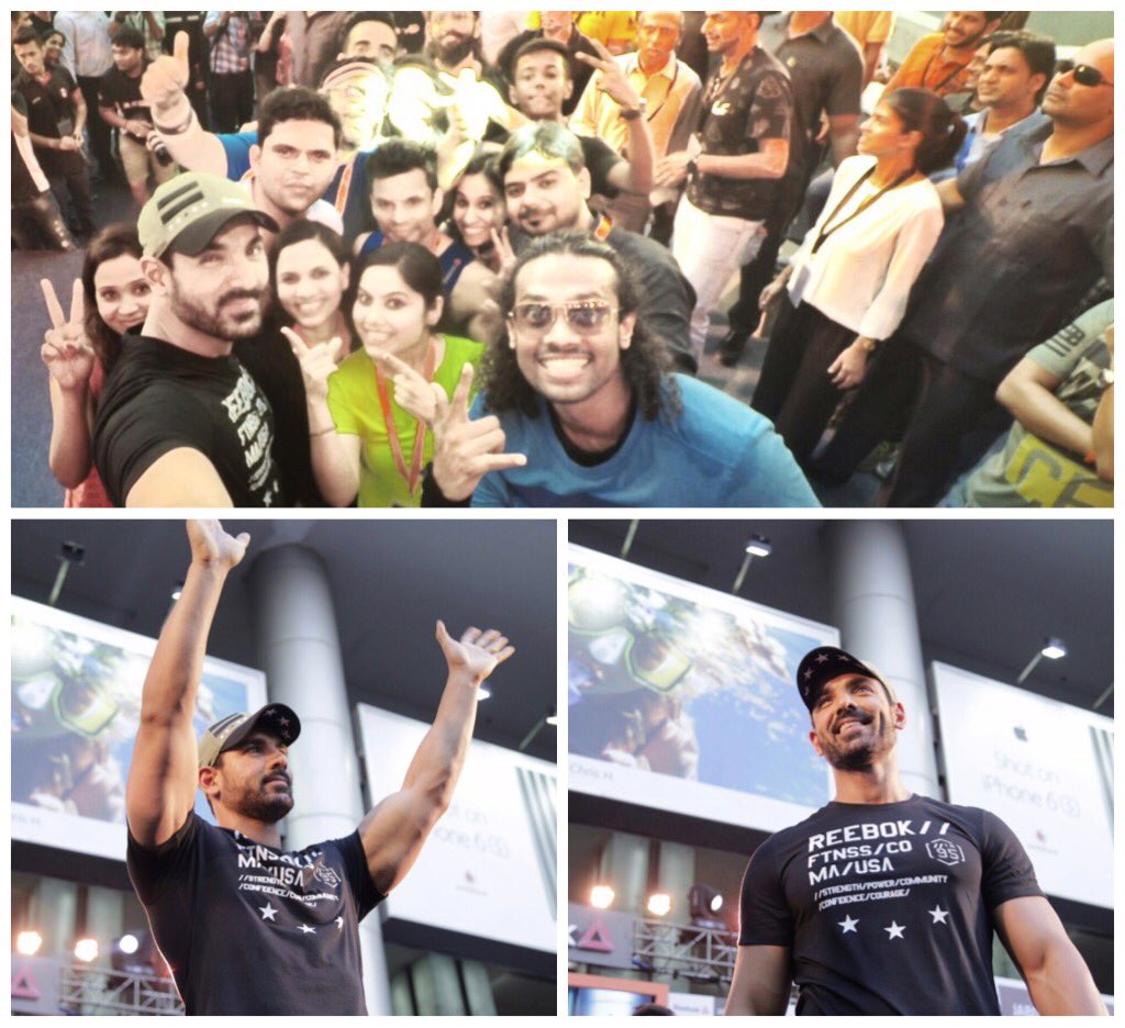 TheJohnAbraham's tweet photo. Loved every bit of @reebokindia fitness masterclass!!
Gurgaon, you were awesome!!#workoutwithjohn https://t.co/W7320CLojs