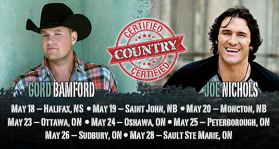 JoeNichols's tweet photo. The #CertifiedCountry Tour continues on May 24 in Oshawa! Get tickets here: https://t.co/35OQpA0hln https://t.co/rL35DZgnYj