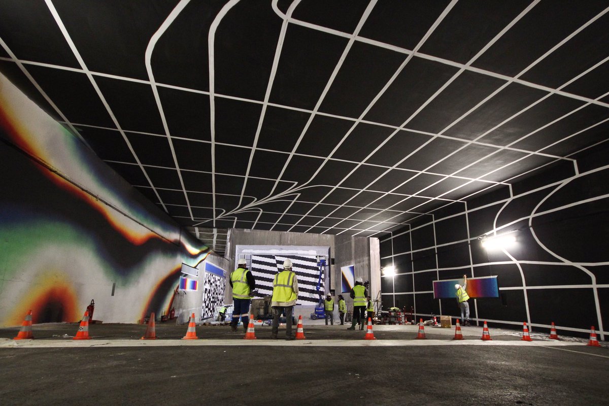 PalaisdeTokyo's tweet photo. #LASCOPROJECT5 @felipepantone, Data Somersault. Work in progress. À découvrir le 22/05 dans le tunnel du Duplex A86. https://t.co/9Xg4Vxyrgo