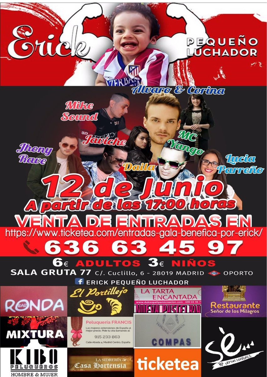 EriickLuchador's tweet photo. Compra Tus Entradas Atraves de @ticketea , en Los Locales De RIBS o En Cualquier Otro Comercio Colaborador https://t.co/OPoYVudd9T