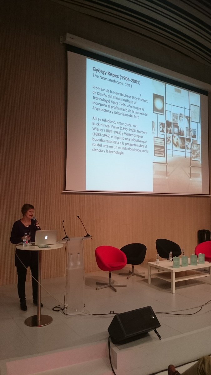 GV_Art's tweet photo. Karin the new artistic director @LABoral giving us a 200 year history of #ArtandScience #Reverberadas https://t.co/9uaYFO4HIS