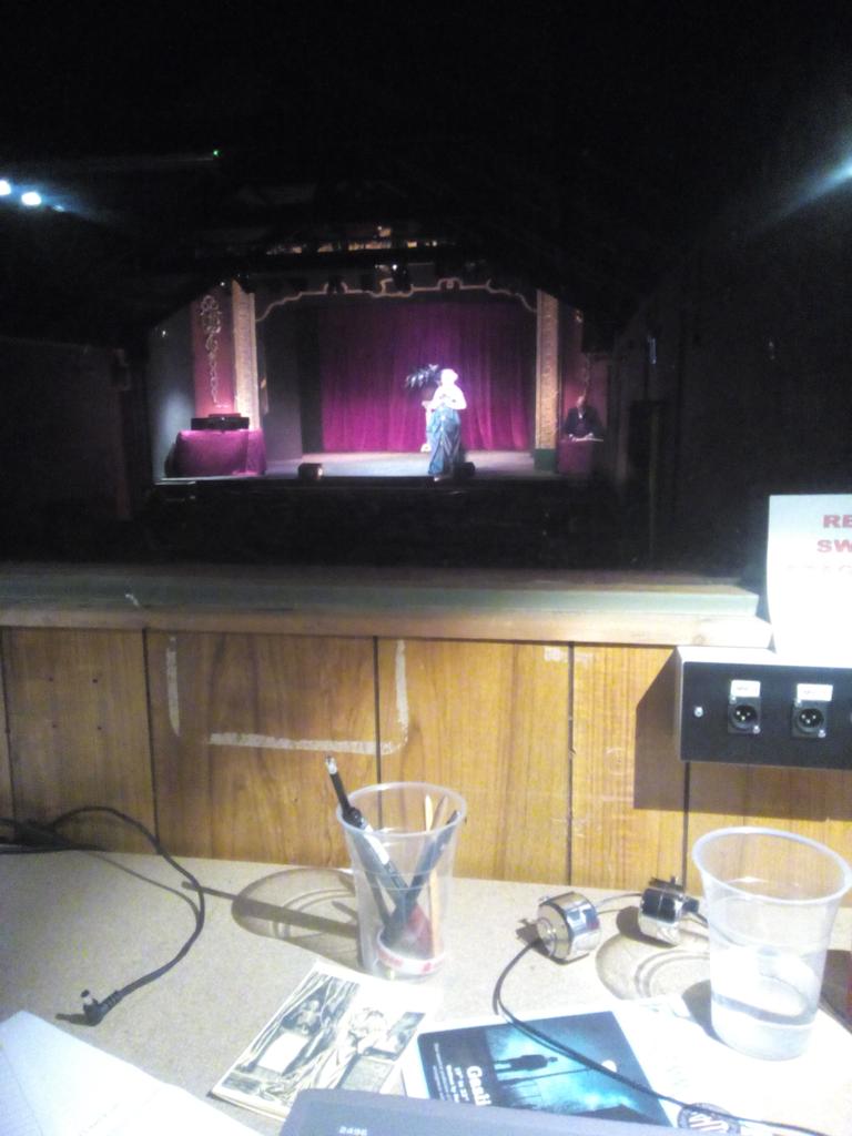 ProductionFiona's tweet photo. My view for the evening at #RHT working on the Music Hall as Light Board Operator! https://t.co/QT74H3fRaz