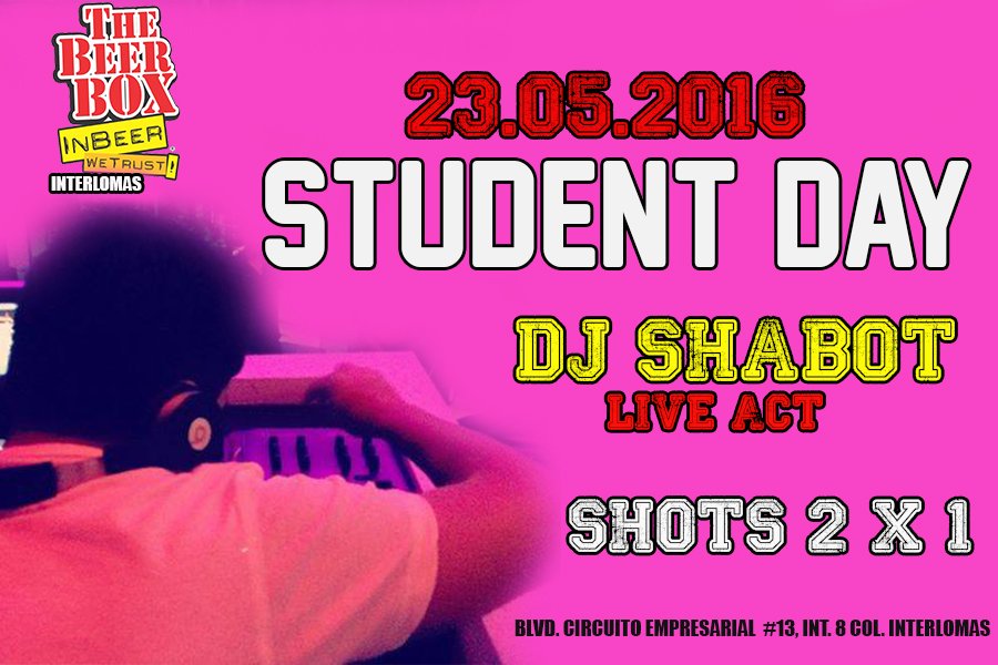 InterlomasTBB's tweet photo. #Student #Day #BeerBox #Interlomas
LUNES 23 DE MAYO!! a partir de la 1 pm https://t.co/uJWfeVfpzG