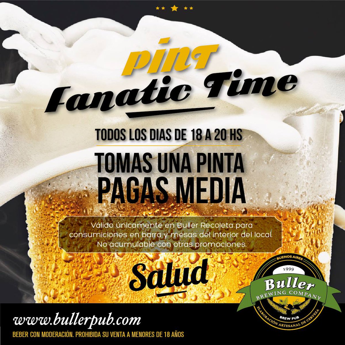 BullerPub's tweet photo. #BuenViernes ¿Sos #Fanático cmo nosotros x la #CervezaArtesanal? Disfrutá todos los #días de 18 a 20hs #FanaticTime https://t.co/1EqedMTg0f