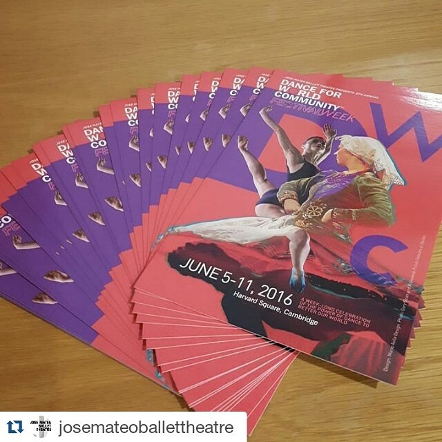 JoseMateoBallet's tweet photo. #DanceForWorldCommunity Festival Week cards are here! June 5-11, 2016 #dance events, workshops &amp; more! https://t.co/U1fpBDEecc