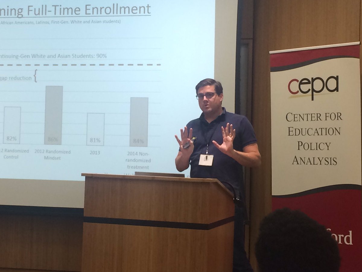 StanfordEd's tweet photo. David Yeager of UT-Austin considers how to bring psychological interventions to scale. #CEPAequality https://t.co/xi1GUGyGHR