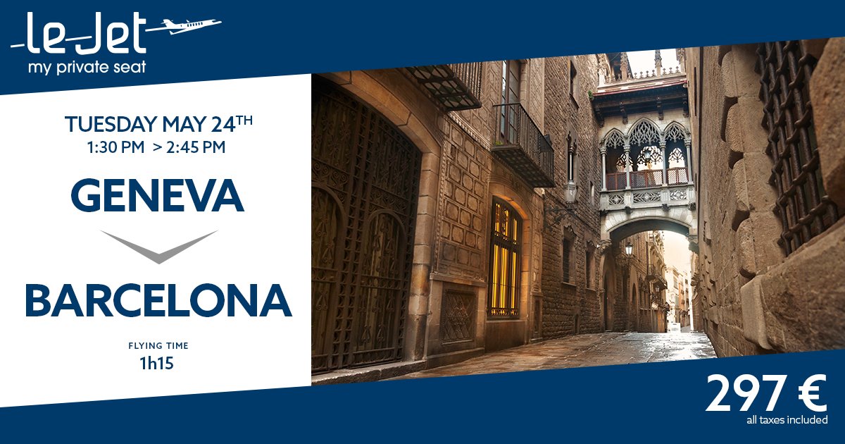 lejetfrance's tweet photo. Barcelona waits only you ! Book your flight by sending an email to contact@le-jet.fr #LeJet #Barcelona https://t.co/fDQhhZXShF