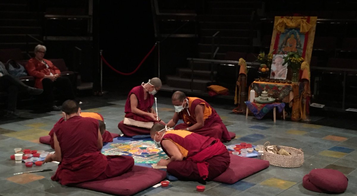 ideasxlab's tweet photo. Tibetan sand painting @FestofFaiths  as they create Buddha of Compassion Sacred Sand Mandala #SacredWisdom https://t.co/h2f8JgM5zu