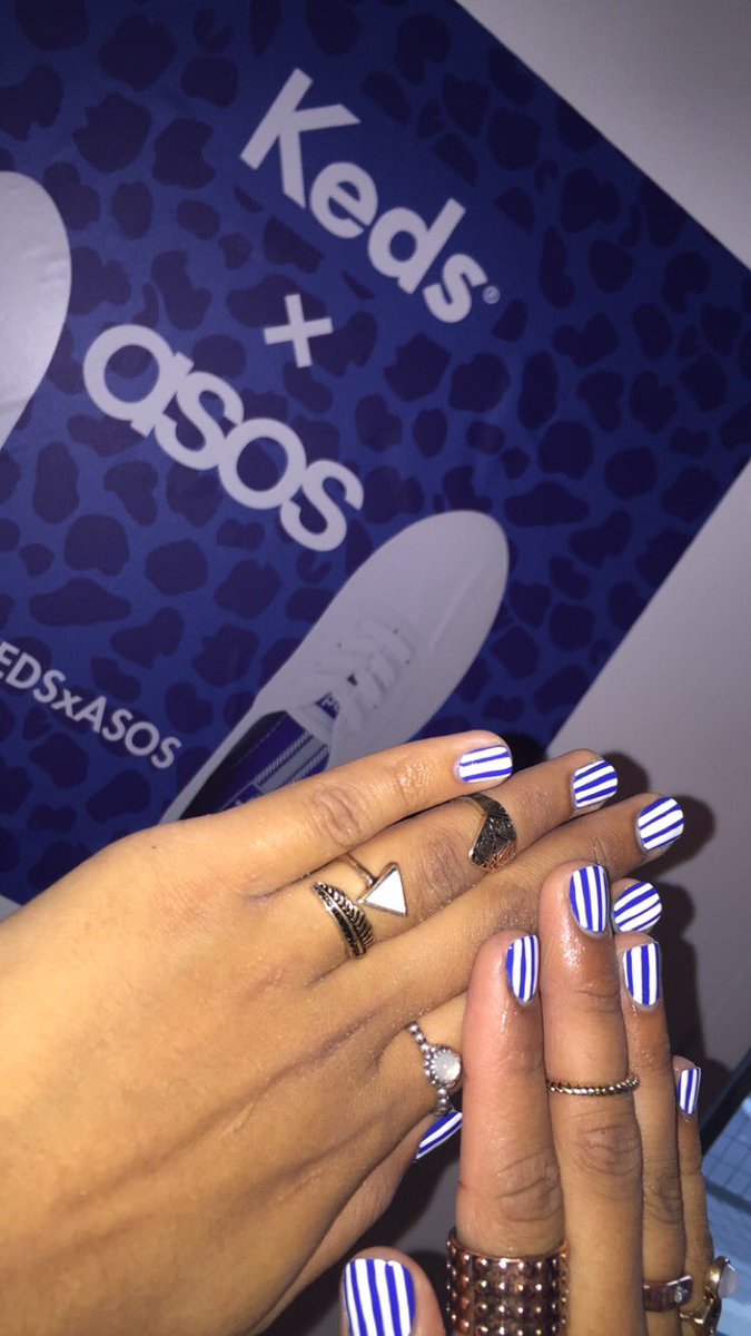 _womeninsnkrs's tweet photo. Thank you @WAHNAILS for coming down to @Asos and hooking up some @Keds inspired nails #kedsxasos https://t.co/O6sVh26aJQ