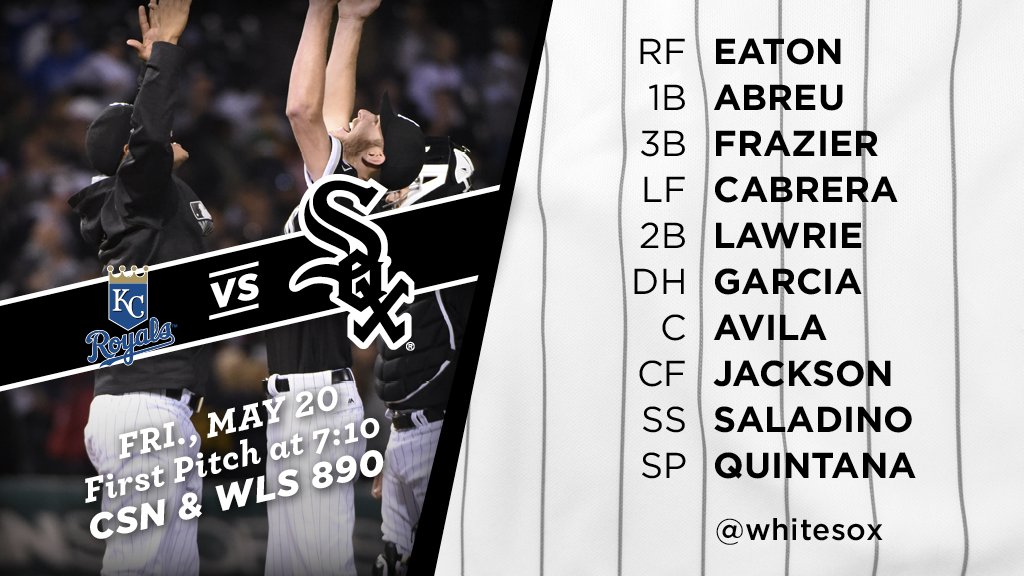 whitesox's tweet photo. Tonight's #SoxGameDay starters: https://t.co/KoHa0cY3fD