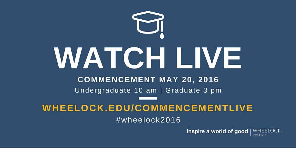 BUWheelock's tweet photo. Watch today's graduate commencement ceremony LIVE right now! https://t.co/WbJTolen21 #wheelock2016 https://t.co/VEDt52P6X7