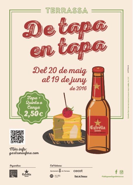 Comença el #deTapaentapaTerrassa !! Una altre forma de passar-ho bé. Que us sembla gaudir-les tot dibuixant-les? ;)