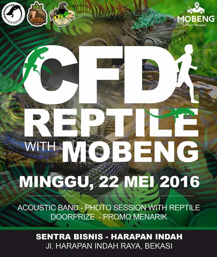 ErisFahrezy's tweet photo. Car Free Day REPTILE with Mobeng,Minggu 22 MEI 2016 SENTRA BISNIS-HARAPAN INDAH BEKASI
06.00 WIB SAMPE KELAR https://t.co/tYm22uUzOR