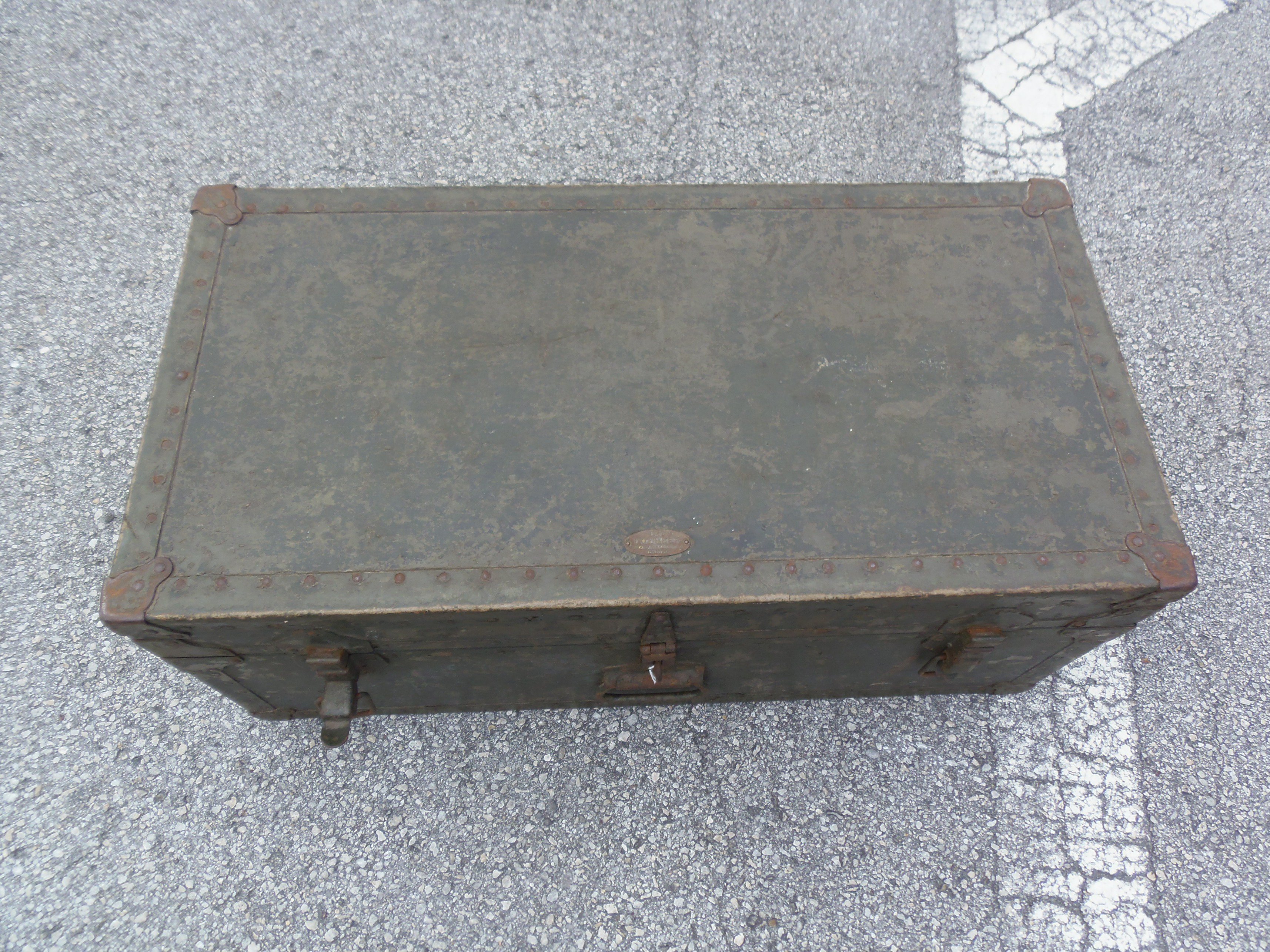 Kenneth Adkins on X: 1949 Vintage Military Army Metal/Wood Foot Locker  w/Storage Trunk & Tray For Sale $150.00 please call 352-364-2193   / X