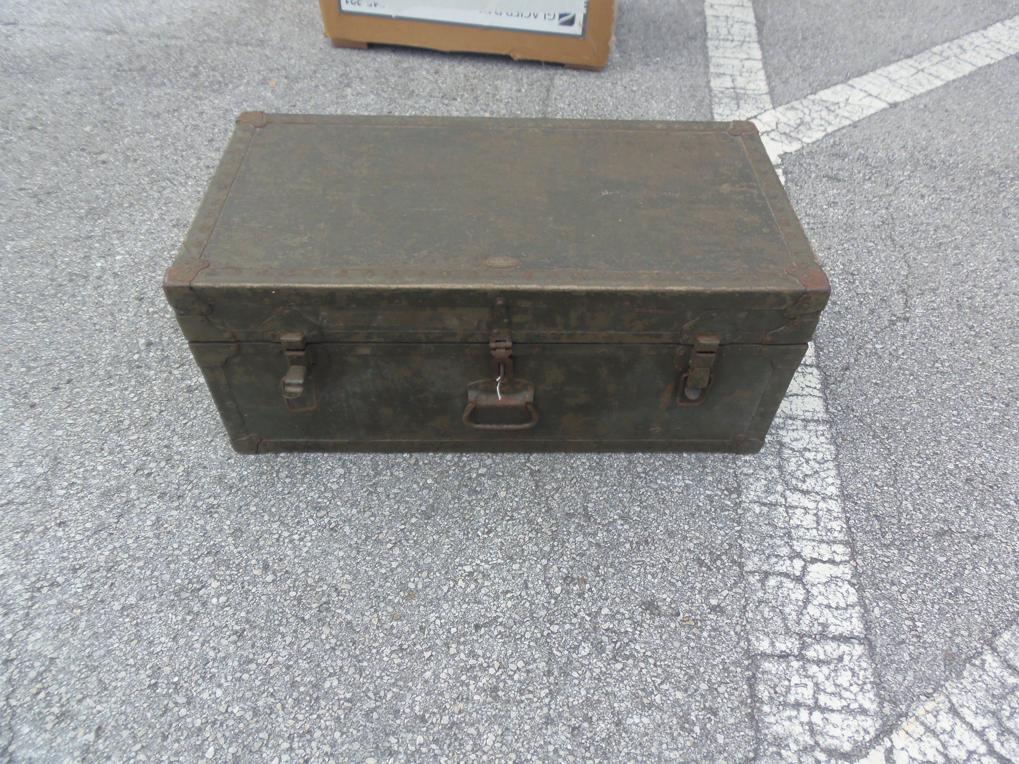 Kenneth Adkins on X: 1949 Vintage Military Army Metal/Wood Foot Locker  w/Storage Trunk & Tray For Sale $150.00 please call 352-364-2193   / X