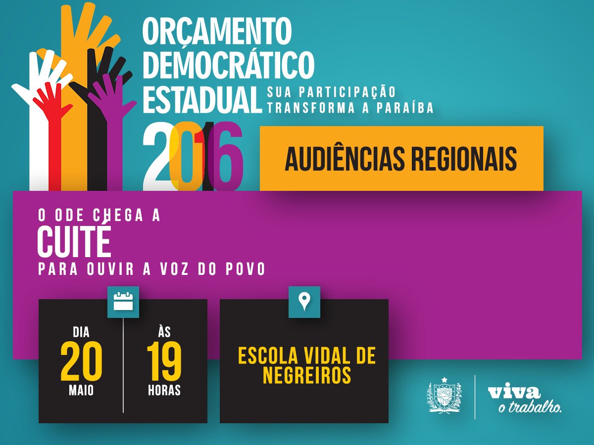 odegovpb's tweet image. O Orçamento Democrático está em Cuité e daqui a pouco terá início mais um grande momento da participação popular.