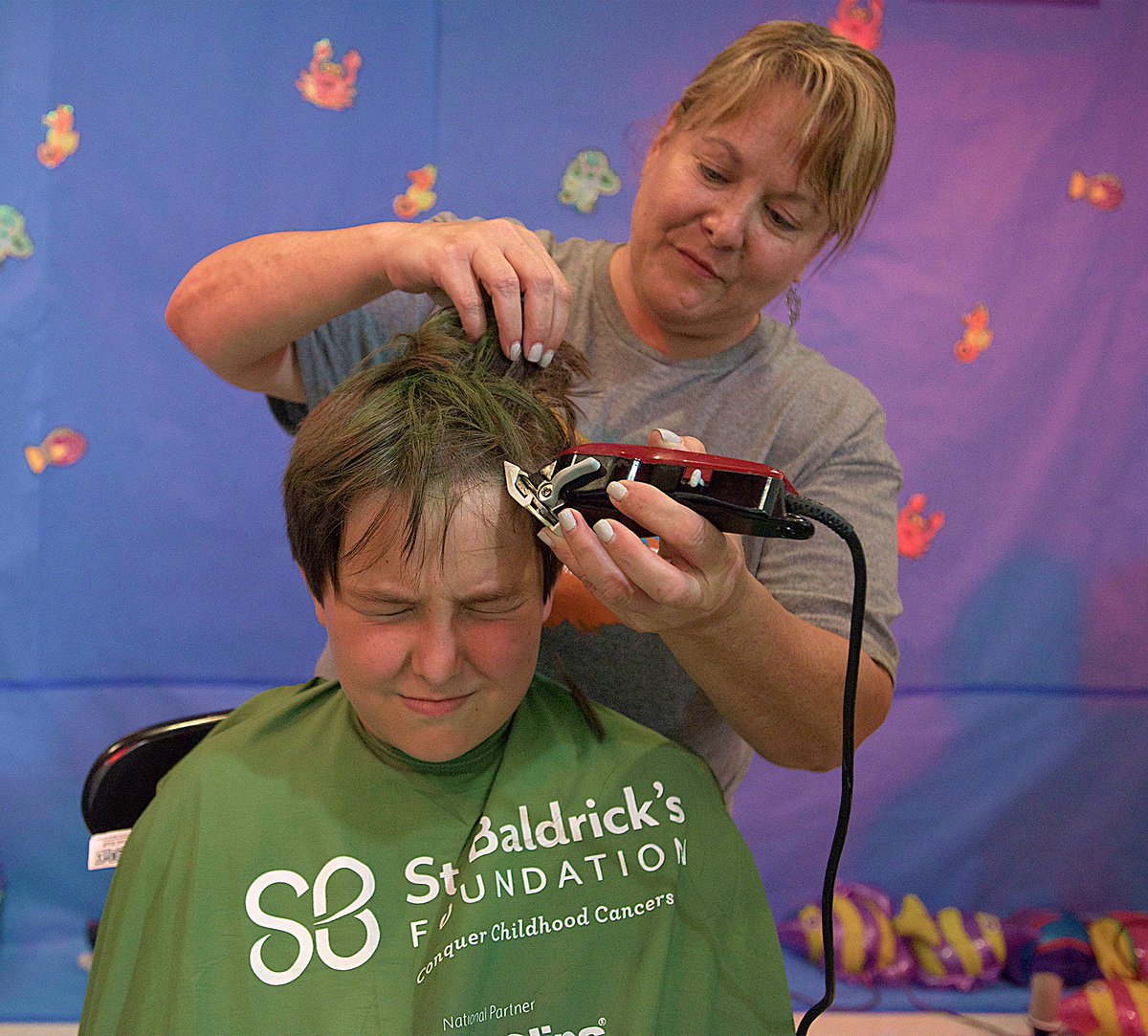Xavier Pelish 4th grader at #CalusaElementary get head shaved for St. Baldrick's Foundation pic by <a href="/mslorenzino/">Sole Lorenzino</a>