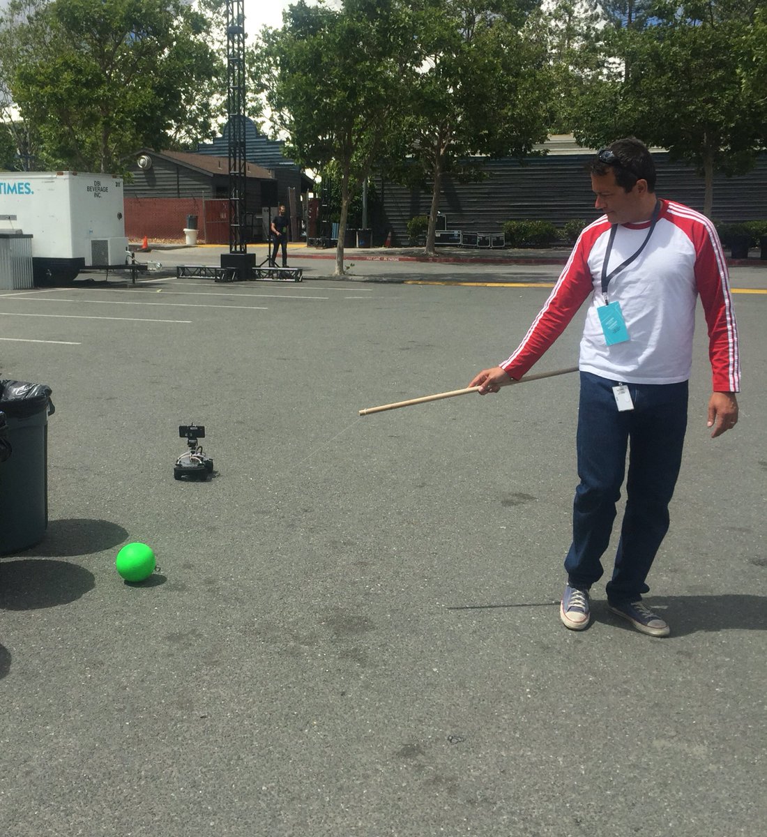 hapticdata's tweet image. Enjoying watching one of the #androidexperiments winners play fetch with his autonomous rover at #io16