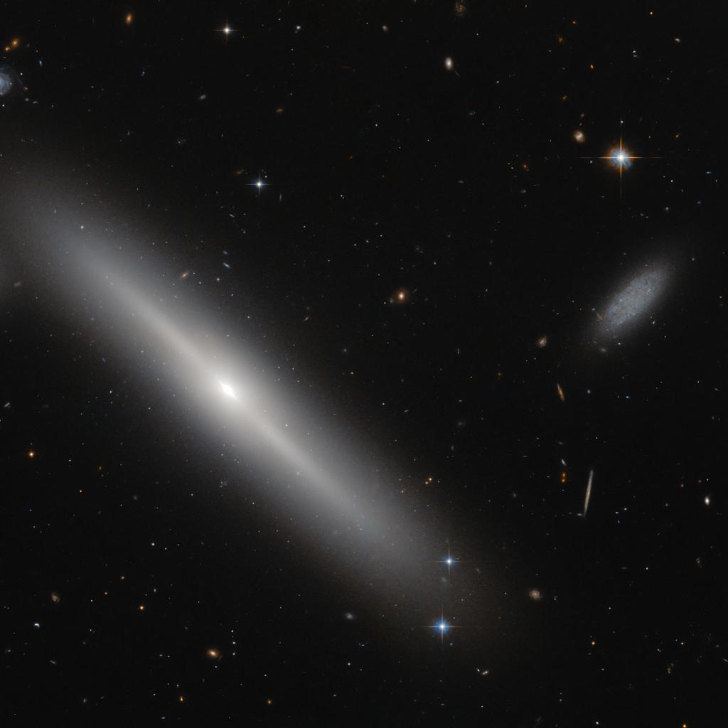 NASA's tweet photo. Star clusters encircle this galaxy seen by @NASA_Hubble, like bees buzzing around a hive: https://t.co/qQsCeSbeSZ https://t.co/4sH0yCpMYc