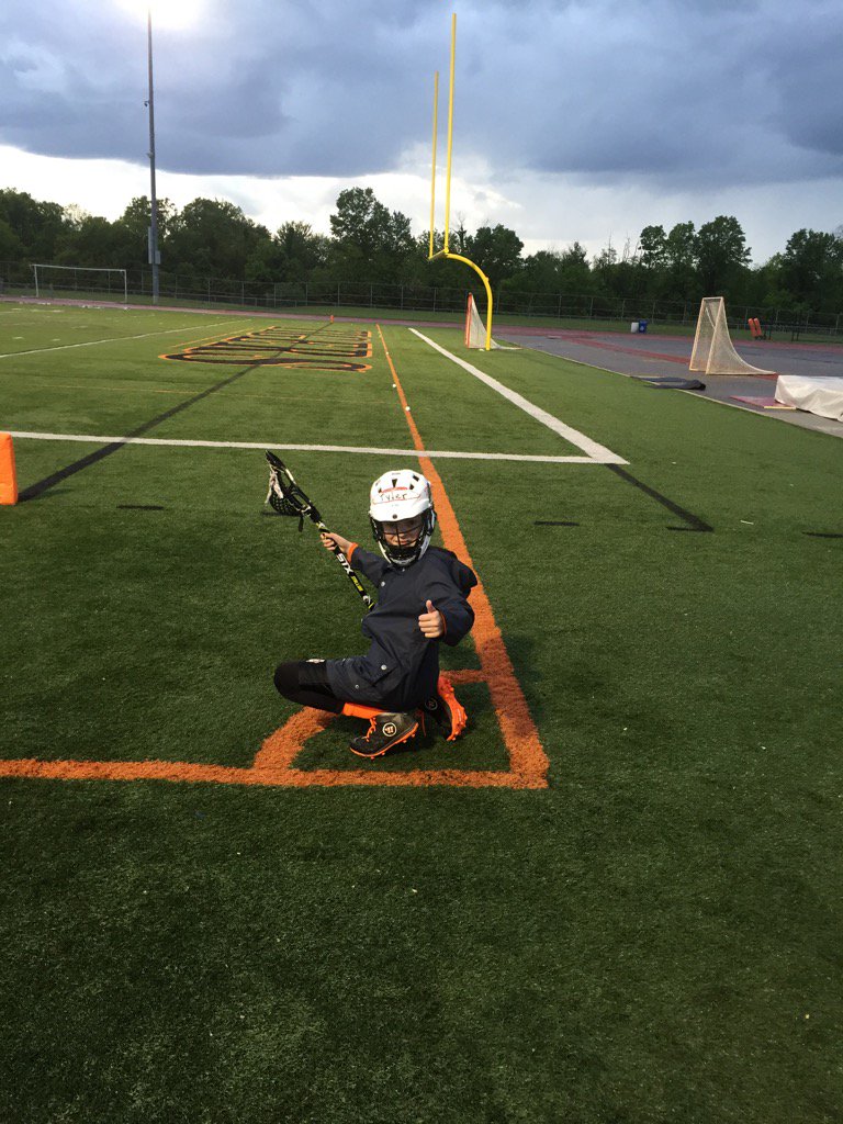Our future LAX Tiger, Tyler Oaks, doing a great job as Ball Boy tonight. Building Tradition. Go Tigers!