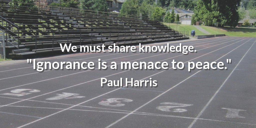ajaxrotary's tweet image. We must share knowledge.  "Ignorance is a menace to peace." Paul Harris #Rotaract