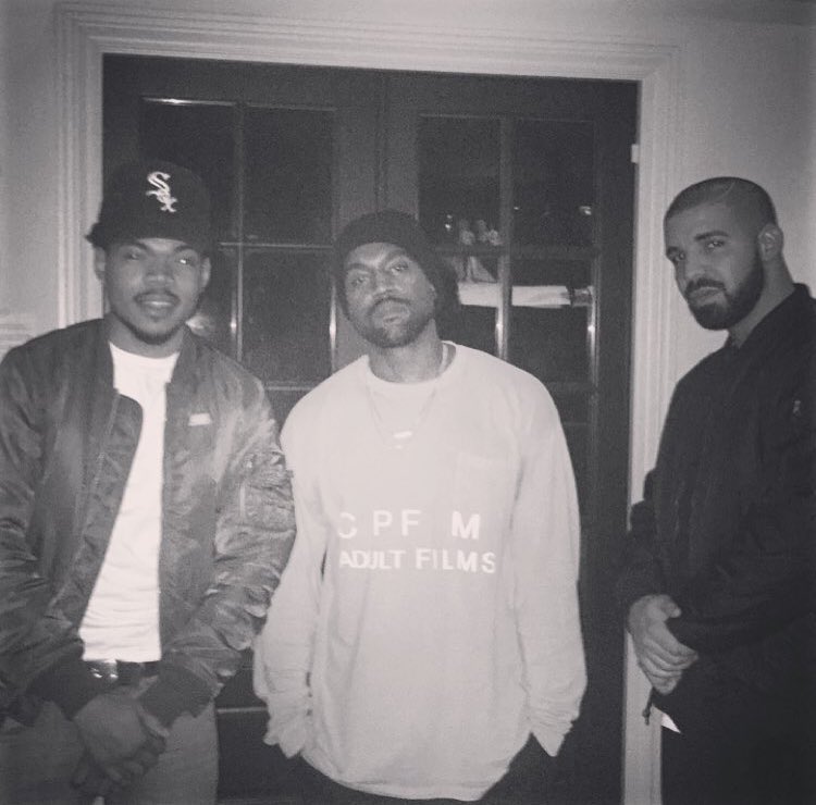 WordOnRd's tweet photo. Chance The Rapper, Kanye, and Drake. https://t.co/zoZFoBVOs4