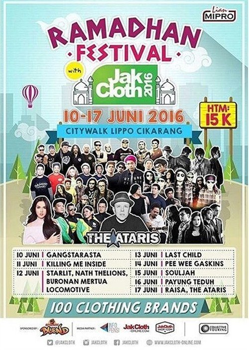 Ramadhan Festival <a href="/JakCloth/">JakCloth</a> w/ <a href="/raisa6690/">Raisa Andriana</a> @KILLINGMEINSIDE, etc | 10 - 17 Jun'16 <a href="/CitywalkLC/">CitywalkLC</a> bit.ly/27JDONt