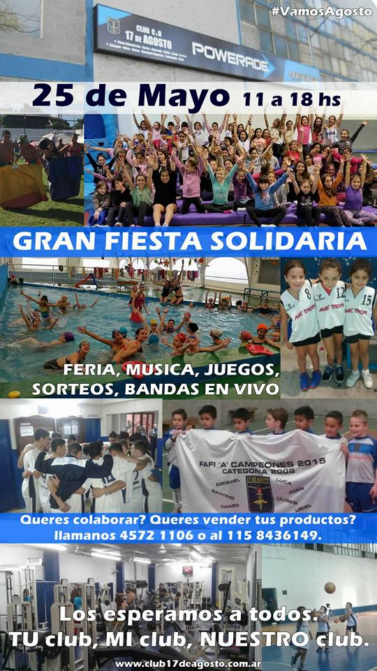 jose_pedro_1's tweet photo. @ucuweb @recontravale5 Podras darle RT- Evento solidario para el Club 17 de Agosto de Villa Pueyrredon el 25 de mayo https://t.co/62W8F7BHdy
