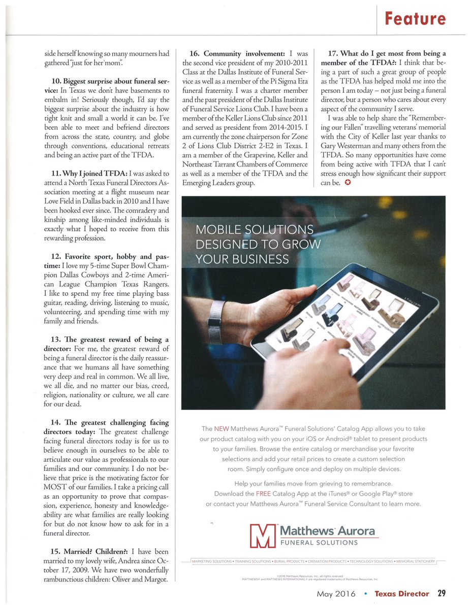 StrigoiCity's tweet photo. Thanks to the @TX_FDA and Texas Director magazine for a great article. @myASDcalls @AuroraCasket #NiceAds https://t.co/iXzu1lxRbY
