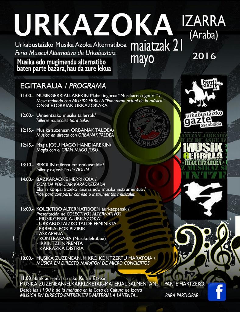 Gaurko egitarau zoroa! Hurbil zaitezte Urkazokara!