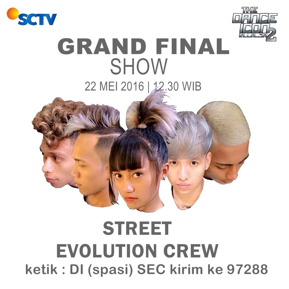Saksikan dan Dukung <a href="/SECindonesia/">StreetEvolutionCrew</a> di #TheDanceIcon2 <a href="/sctv_/">SCTV</a> minggu, 22 mei 2016 | 12.30 WIB. Jangan lupa sms yah^^
